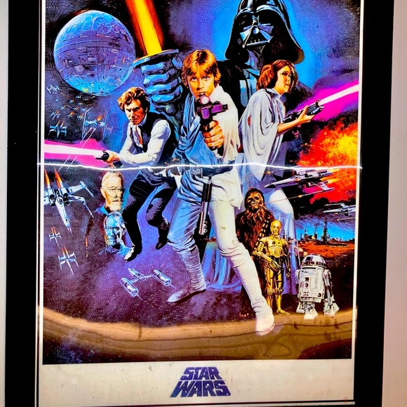 Vintage Star Wars Glass 3D Wall Art Original Yoda